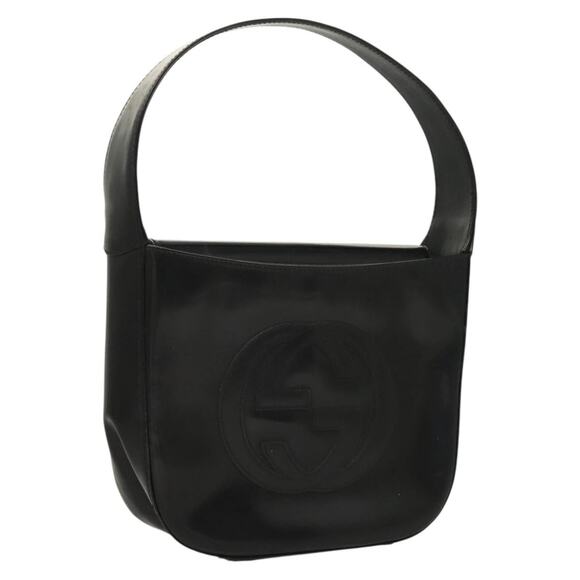 GUCCI Shoulder Bag Patent Leather Black Silver 007 007 - Picture 1 of 16